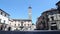 Palazzo PodestÃƒÂ  with clock tower at Plebiscito square in Viterbo, Italy